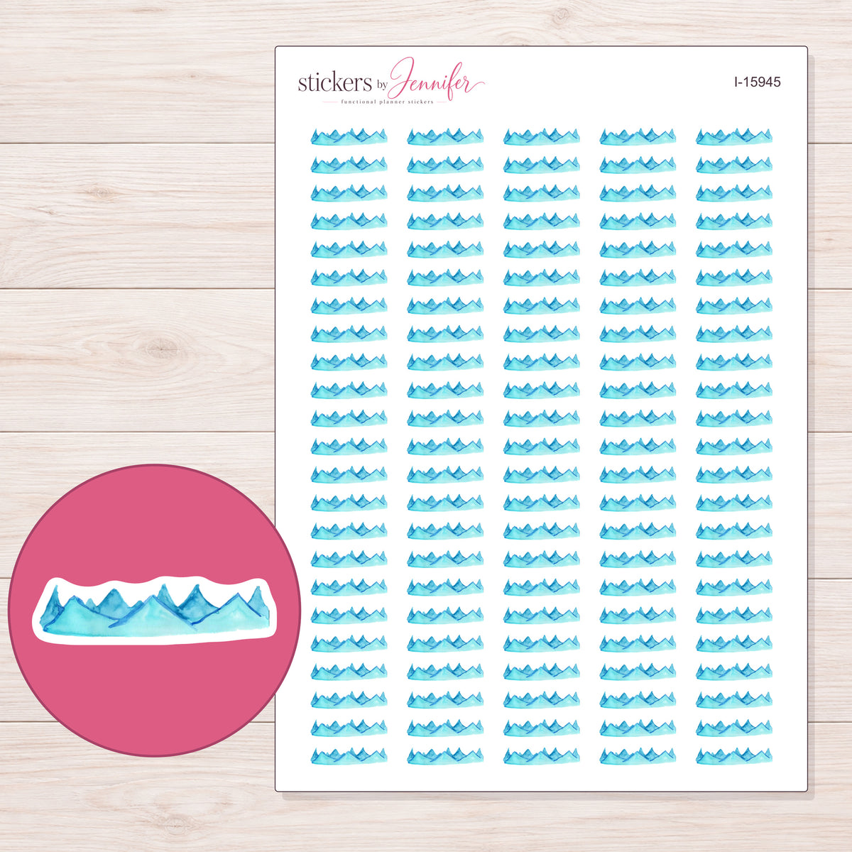 I-15945 planner sticker sheet with enlarged sticker detail