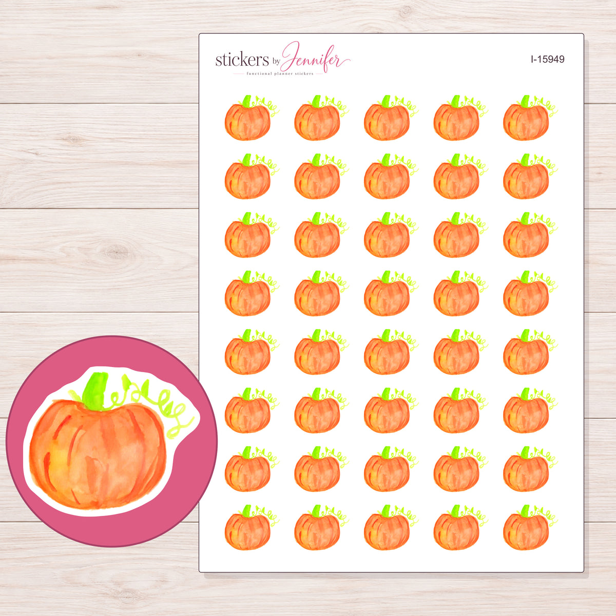 I-15949 planner sticker sheet with enlarged sticker detail