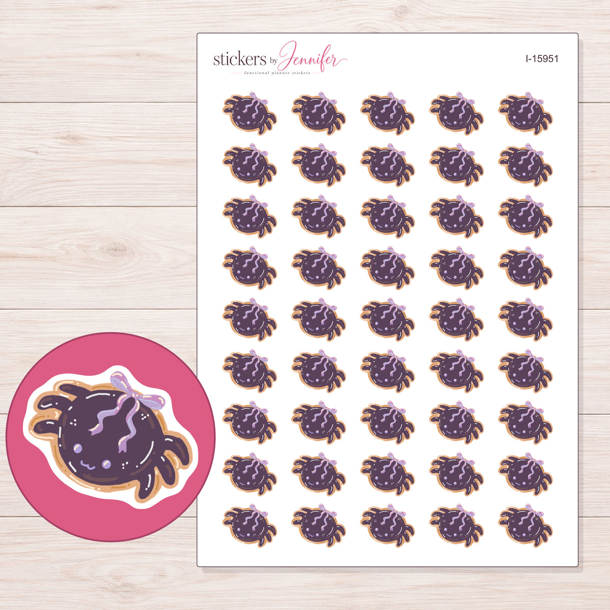 I-15951 planner sticker sheet with enlarged sticker detail