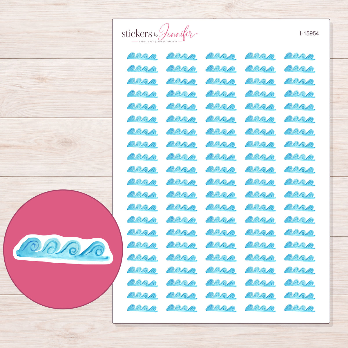 I-15954 planner sticker sheet with enlarged sticker detail