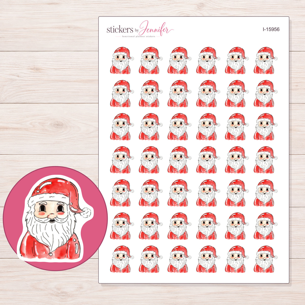 I-15956 planner sticker sheet with enlarged sticker detail
