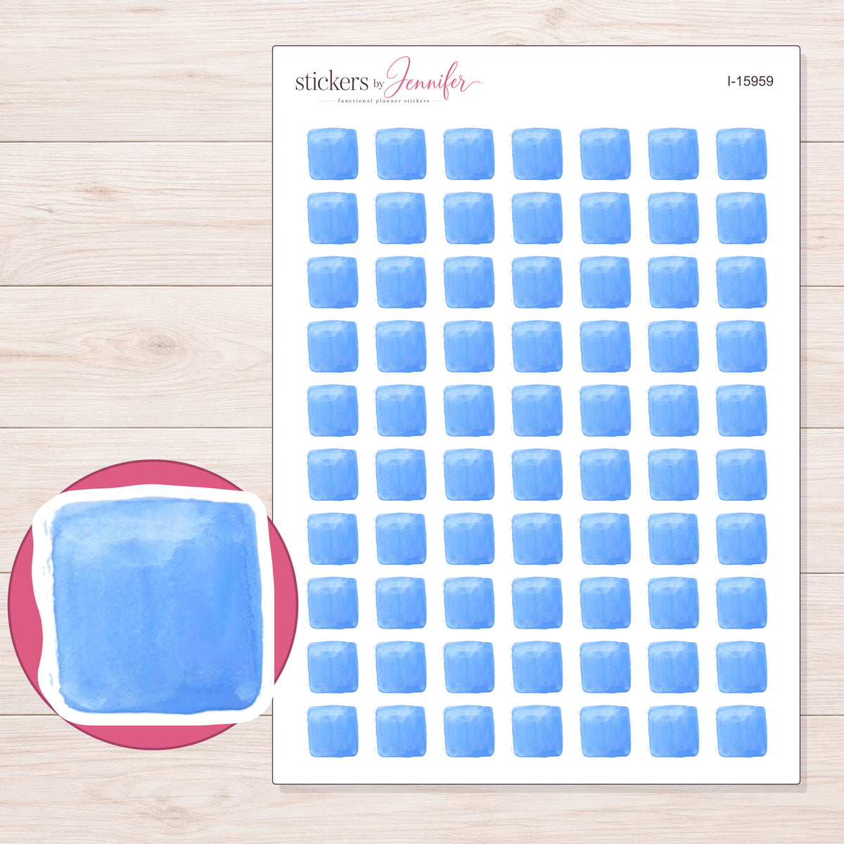 I-15959 planner sticker sheet with enlarged sticker detail