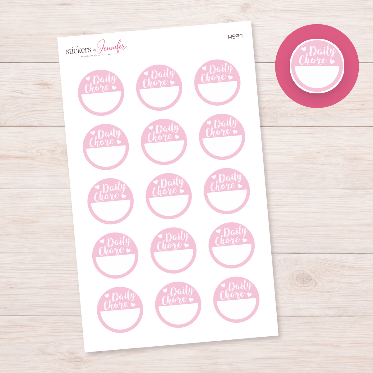 Daily Chore Circle Planner Stickers | I-1597
