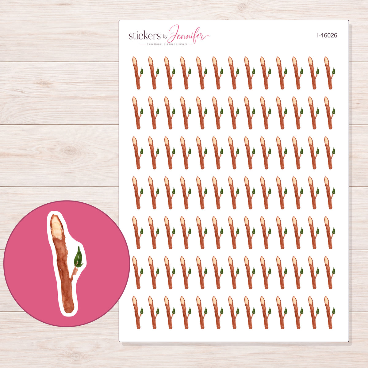 I-16026 planner sticker sheet with enlarged sticker detail