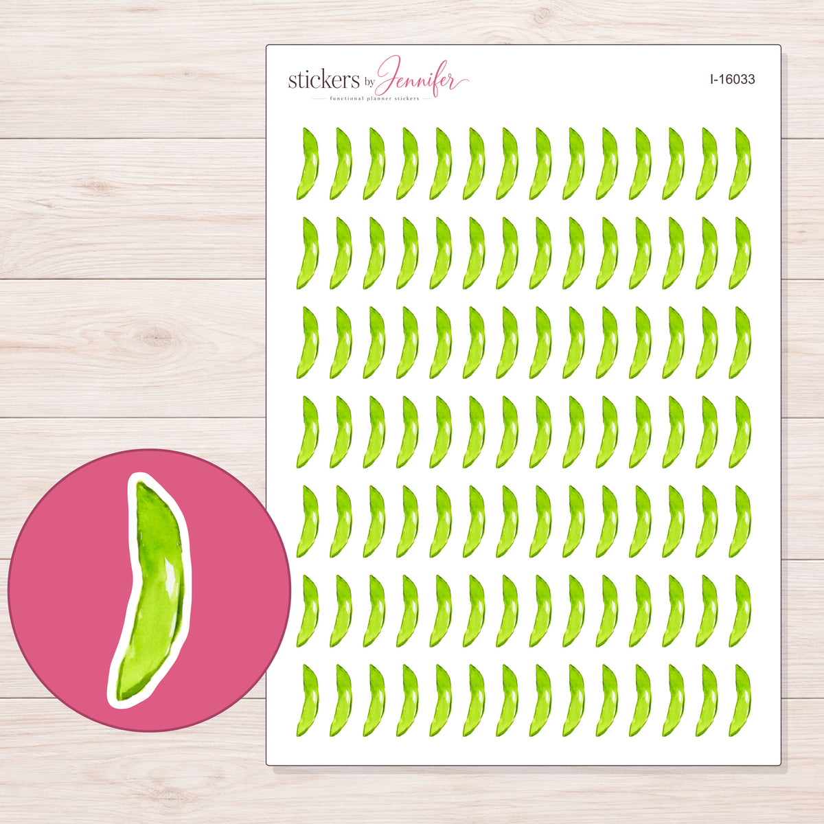 I-16033 planner sticker sheet with enlarged sticker detail