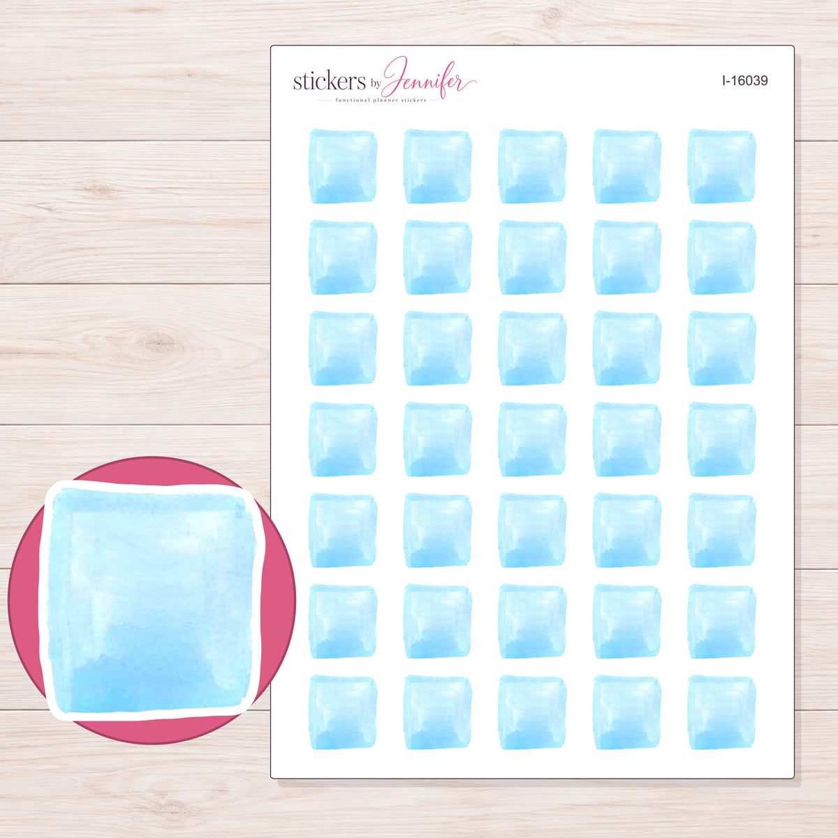I-16039 planner sticker sheet with enlarged sticker detail