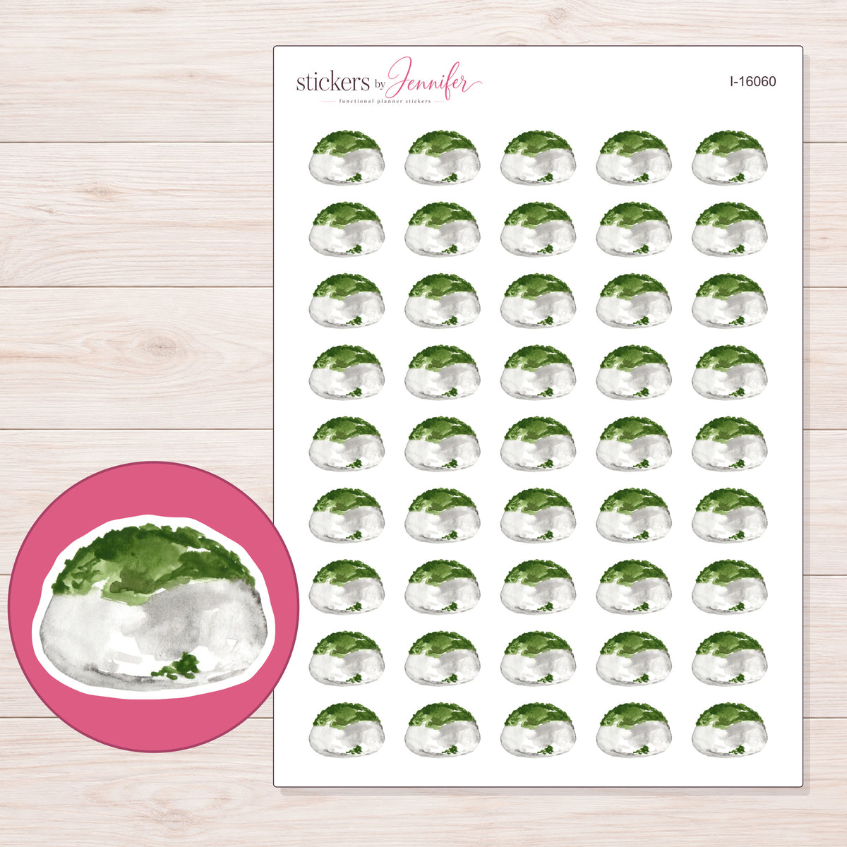I-16060 planner sticker sheet with enlarged sticker detail