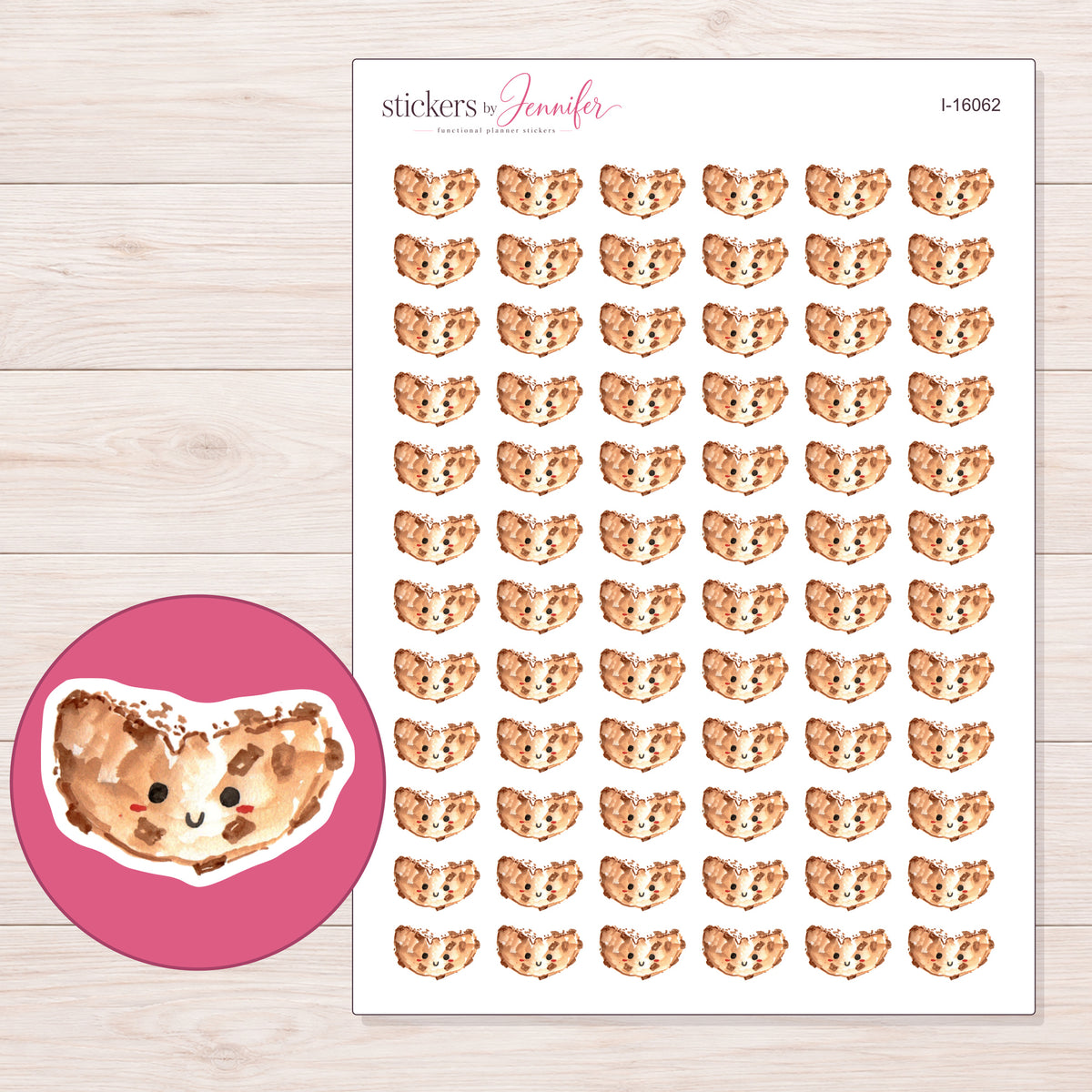 I-16062 planner sticker sheet with enlarged sticker detail