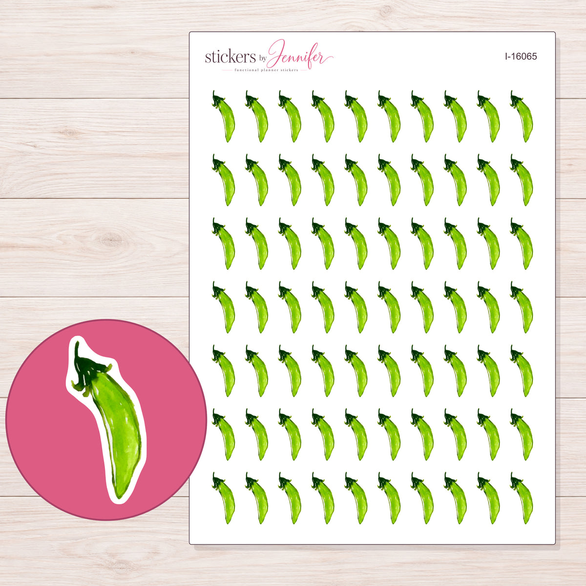 I-16065 planner sticker sheet with enlarged sticker detail