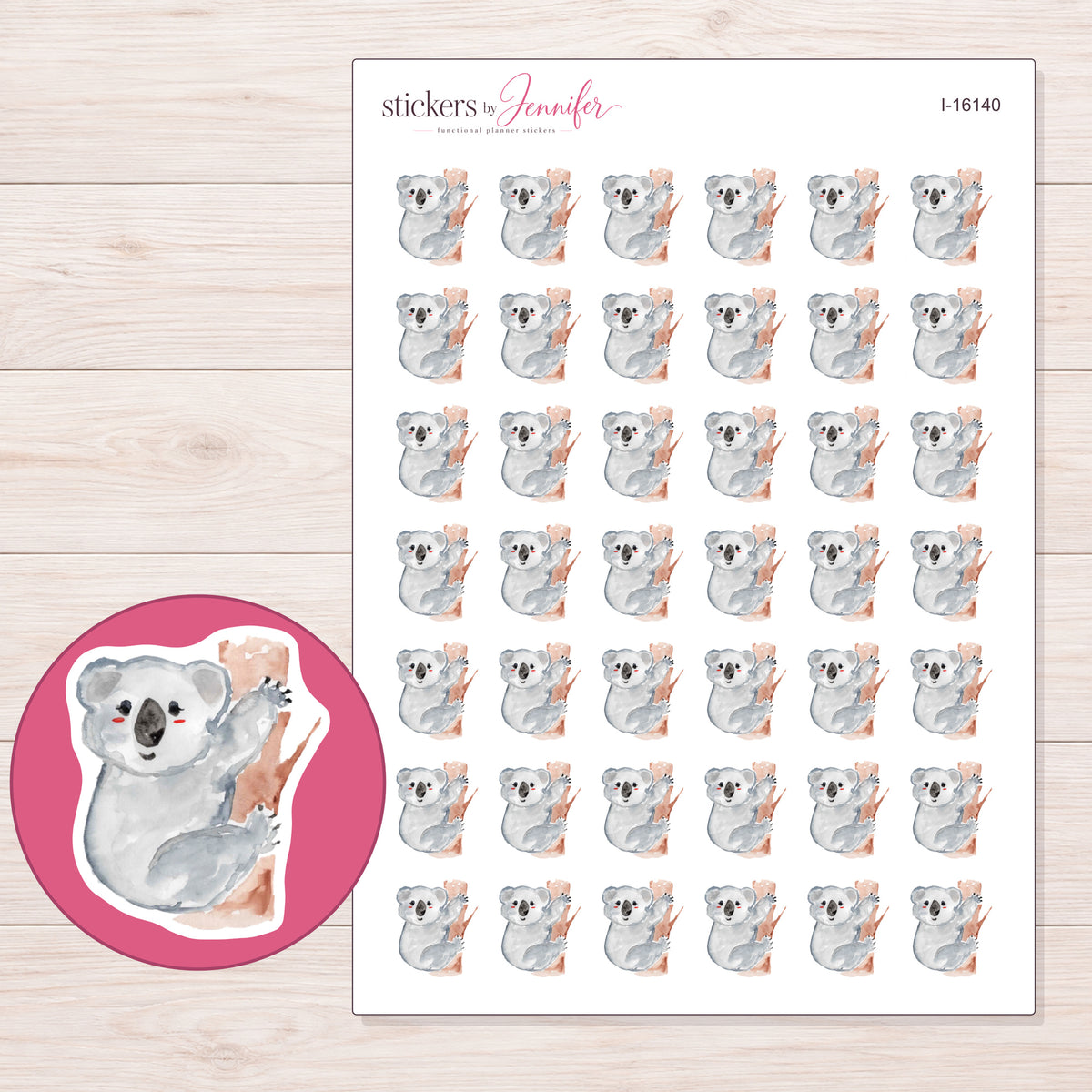 I-16140 planner sticker sheet with enlarged sticker detail