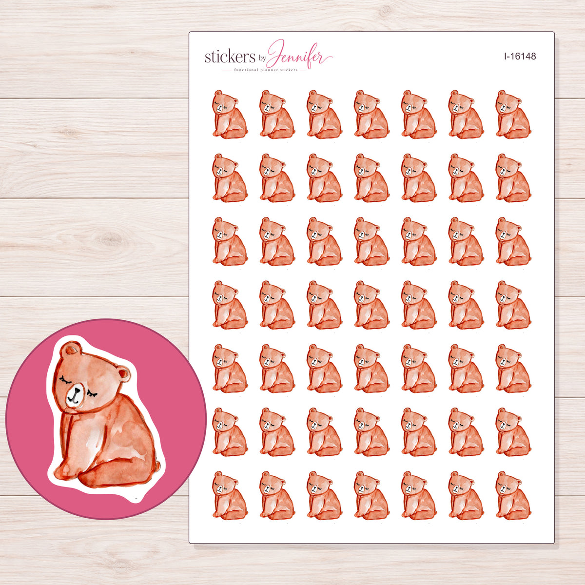 I-16148 planner sticker sheet with enlarged sticker detail