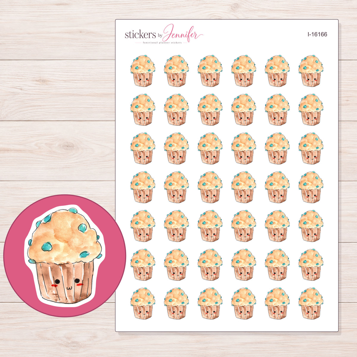 I-16166 planner sticker sheet with enlarged sticker detail