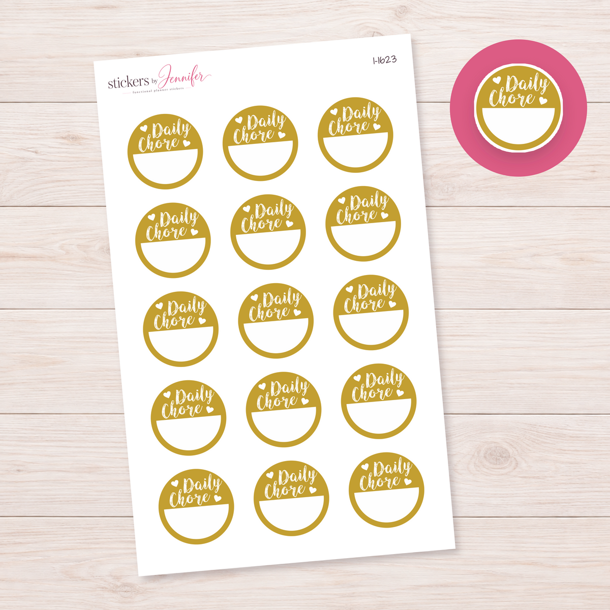 Mustard Daily Chore Circle Planner Stickers | I-1623