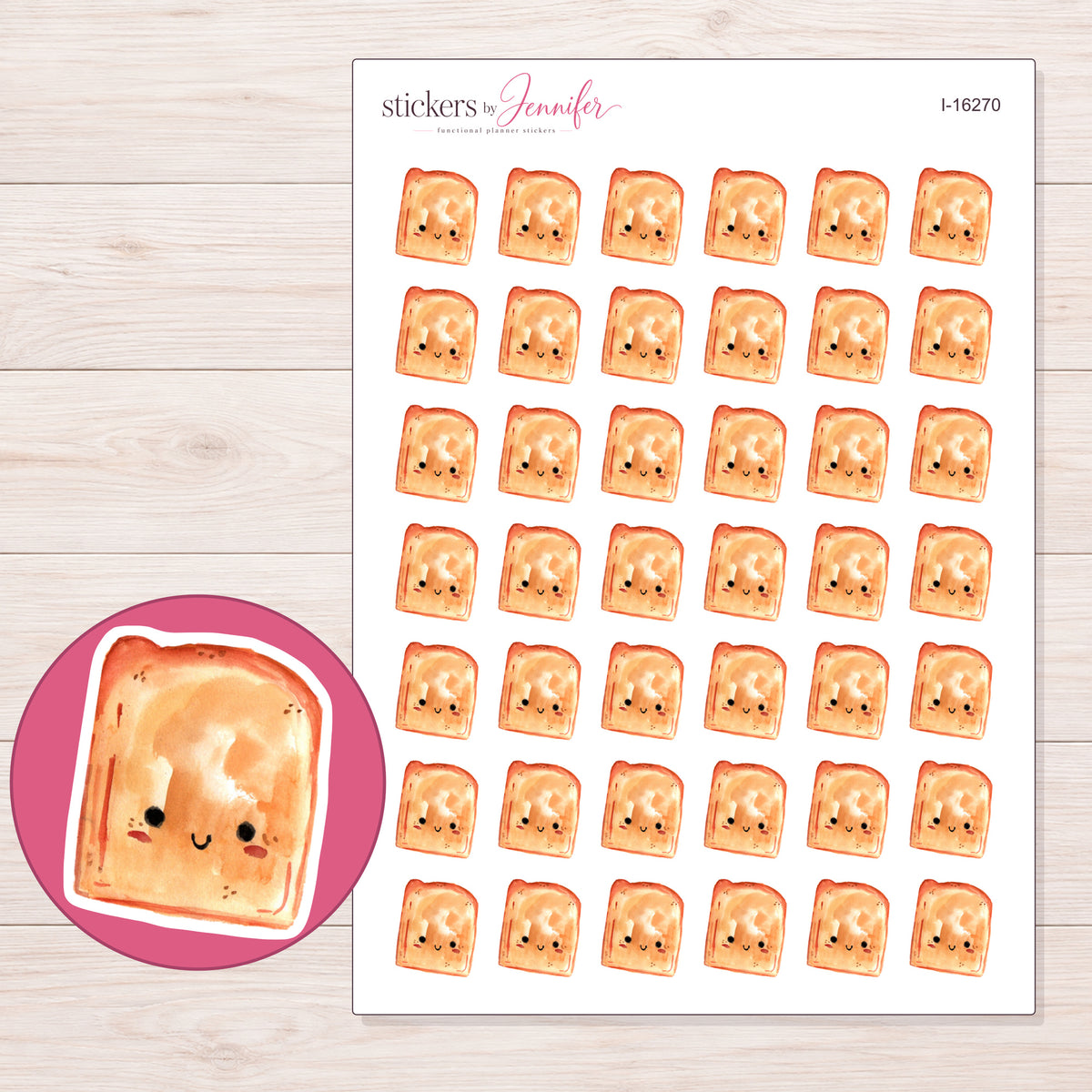 I-16270 planner sticker sheet with enlarged sticker detail