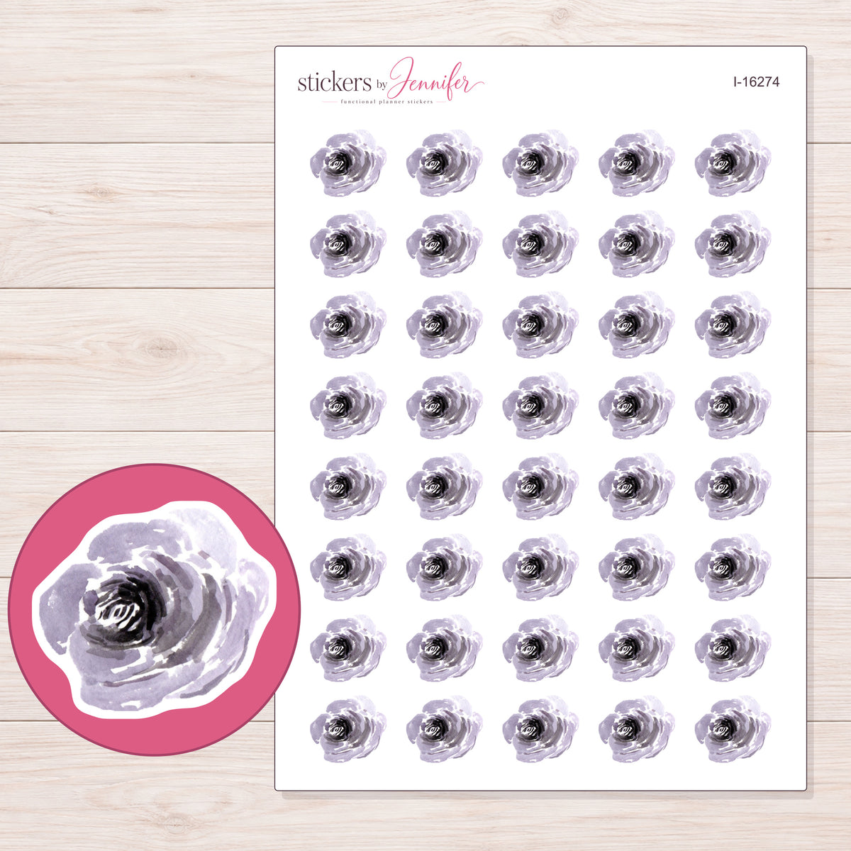 I-16274 planner sticker sheet with enlarged sticker detail