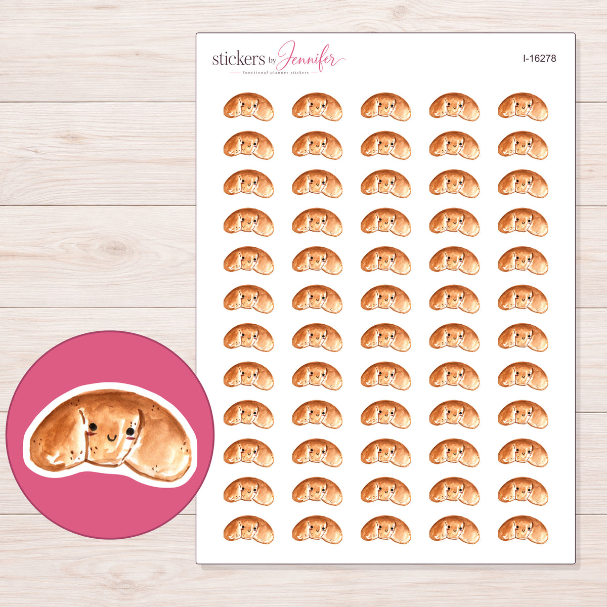 I-16278 planner sticker sheet with enlarged sticker detail