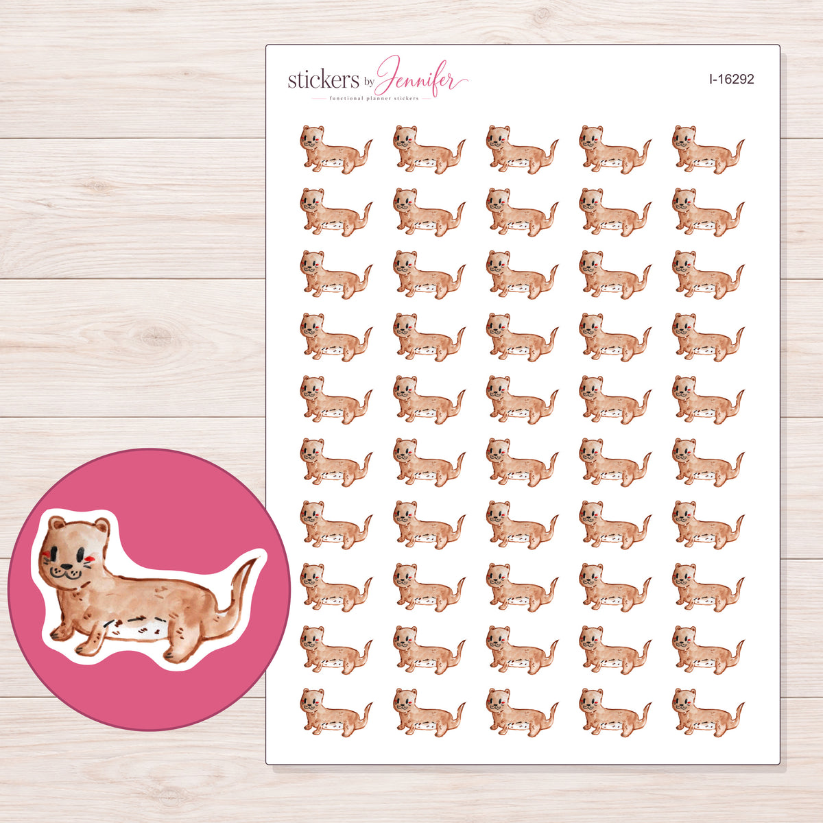 I-16292 planner sticker sheet with enlarged sticker detail