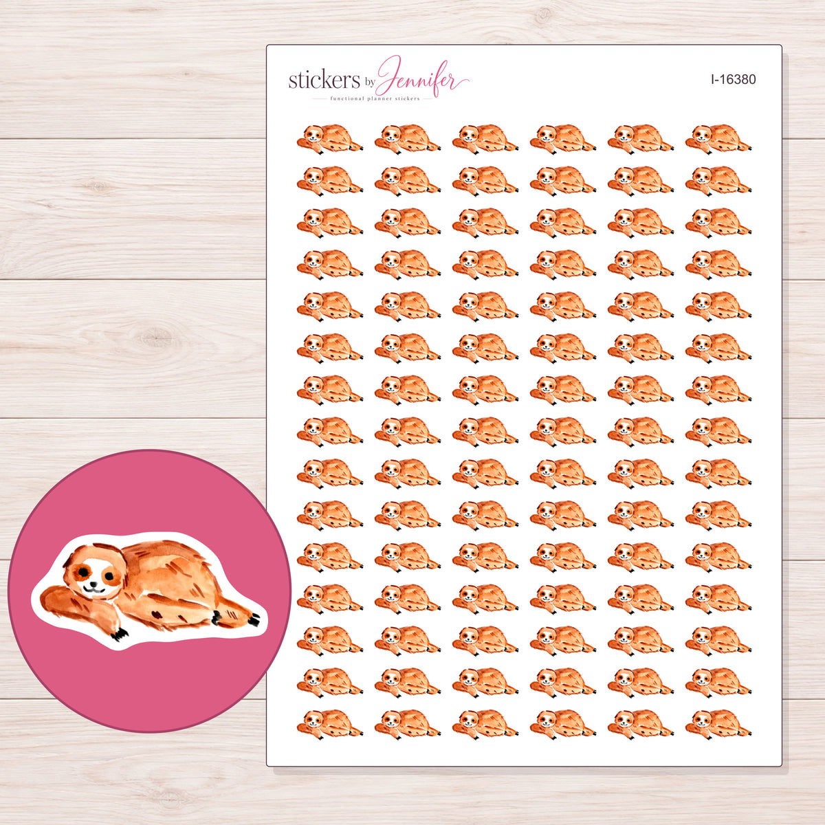I-16380 planner sticker sheet with enlarged sticker detail