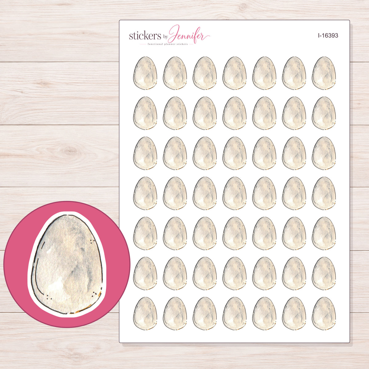 I-16393 planner sticker sheet with enlarged sticker detail