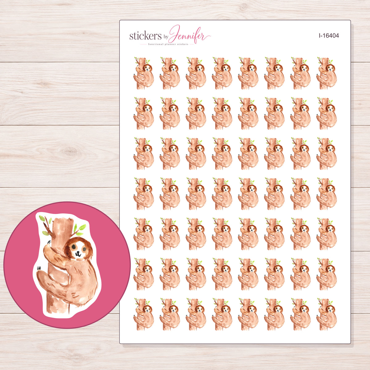 I-16404 planner sticker sheet with enlarged sticker detail