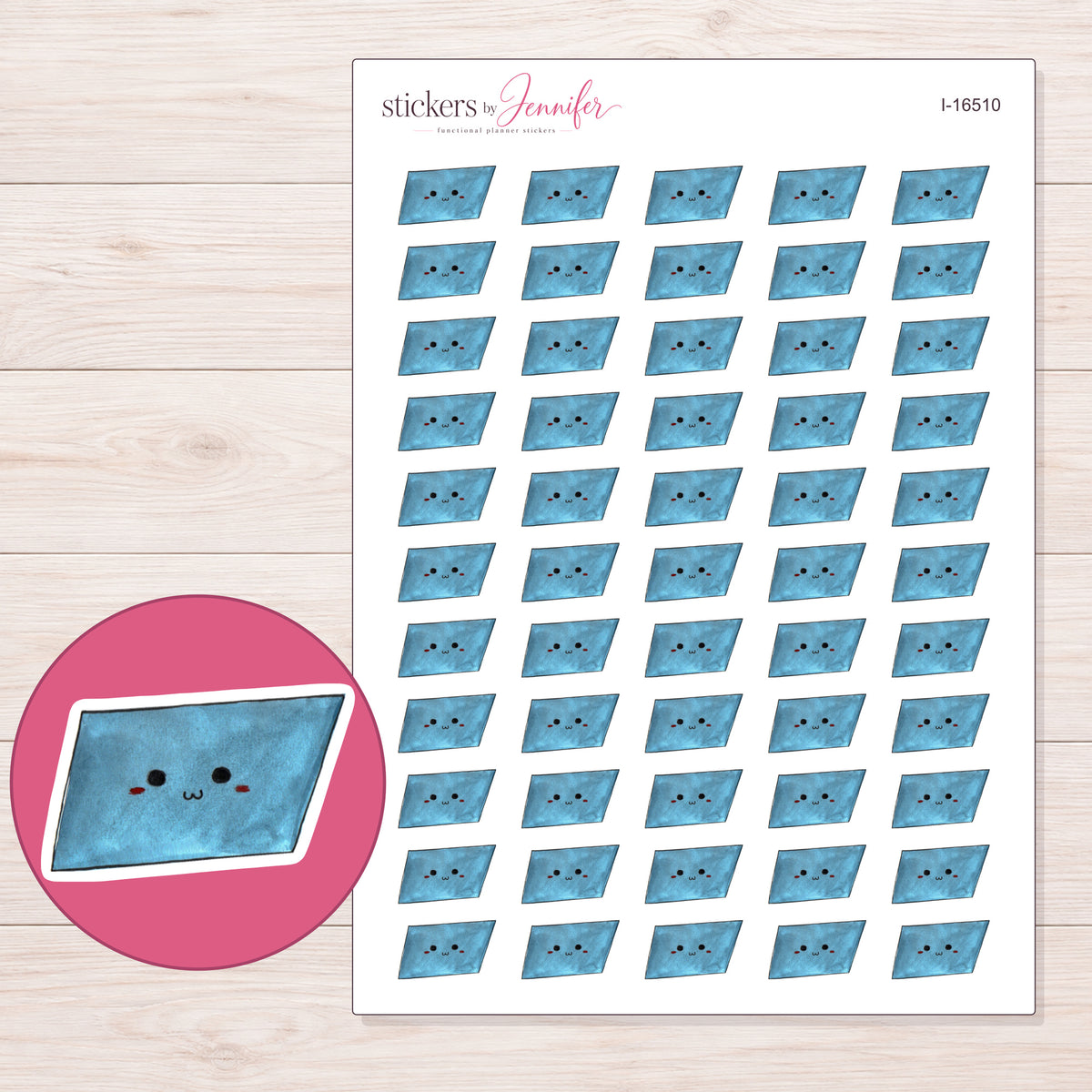 I-16510 planner sticker sheet with enlarged sticker detail