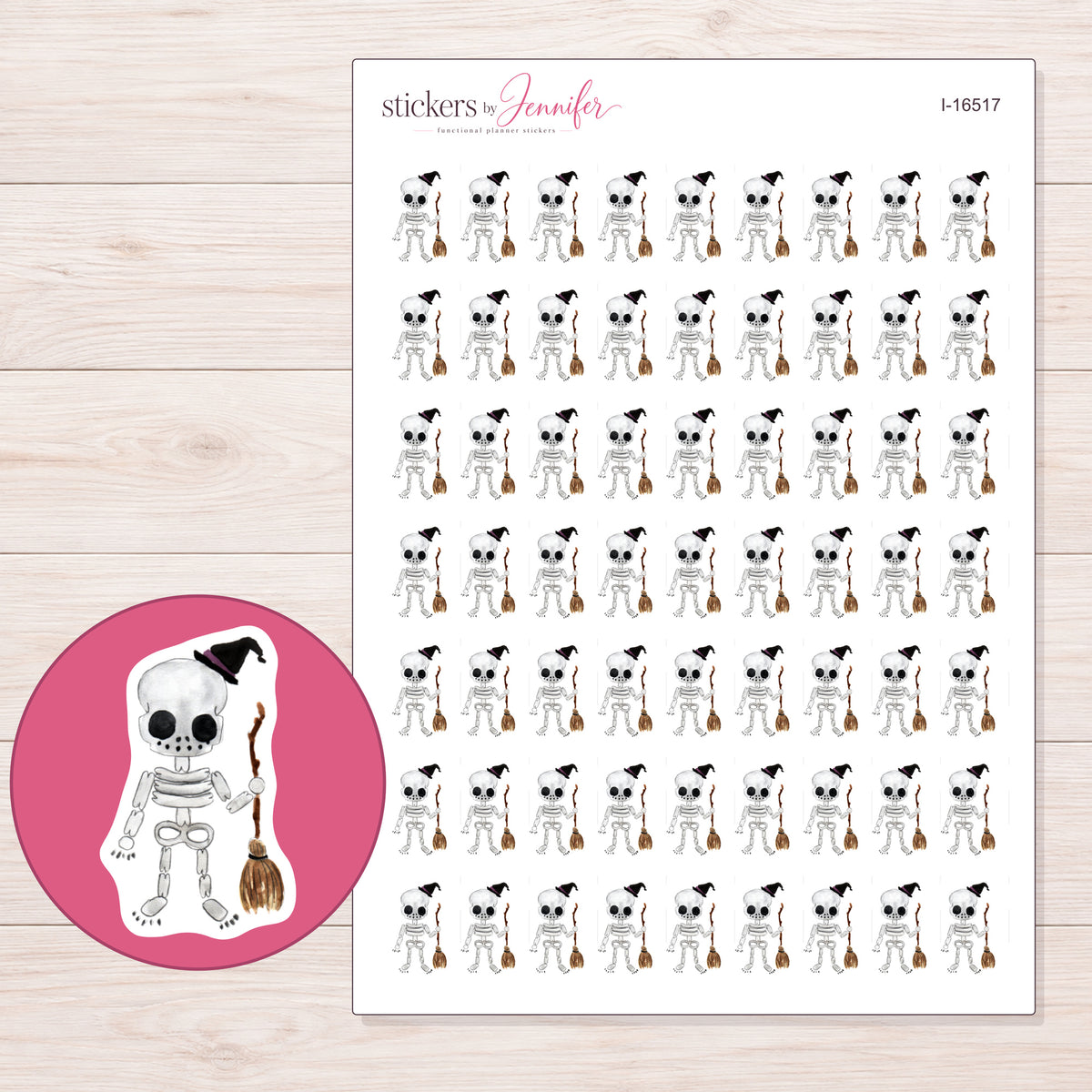 I-16517 planner sticker sheet with enlarged sticker detail