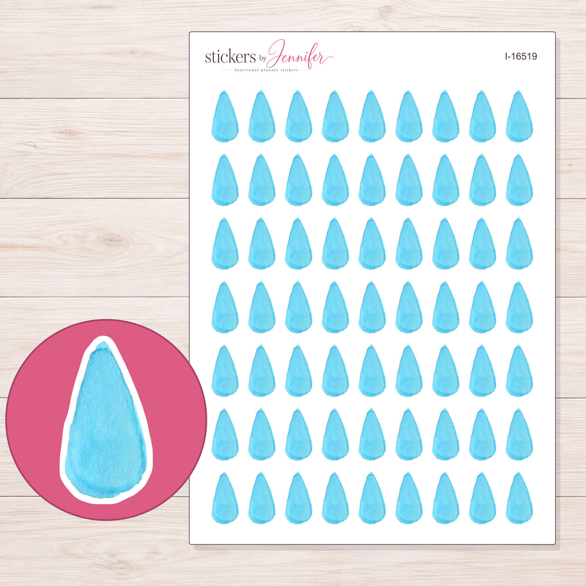 I-16519 planner sticker sheet with enlarged sticker detail