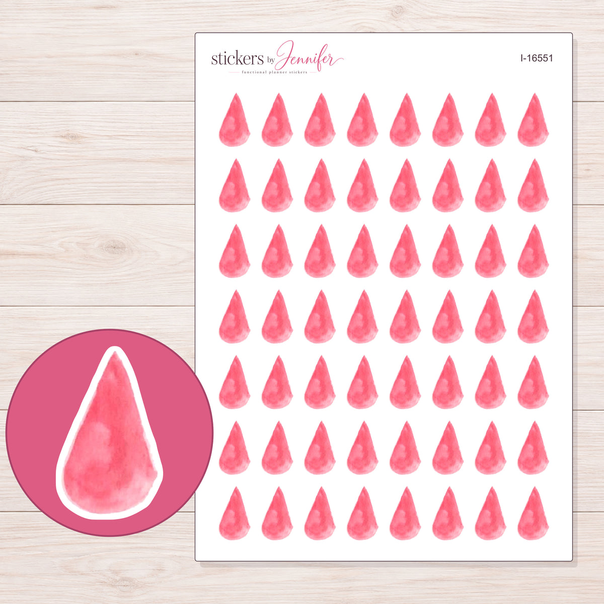 I-16551 planner sticker sheet with enlarged sticker detail