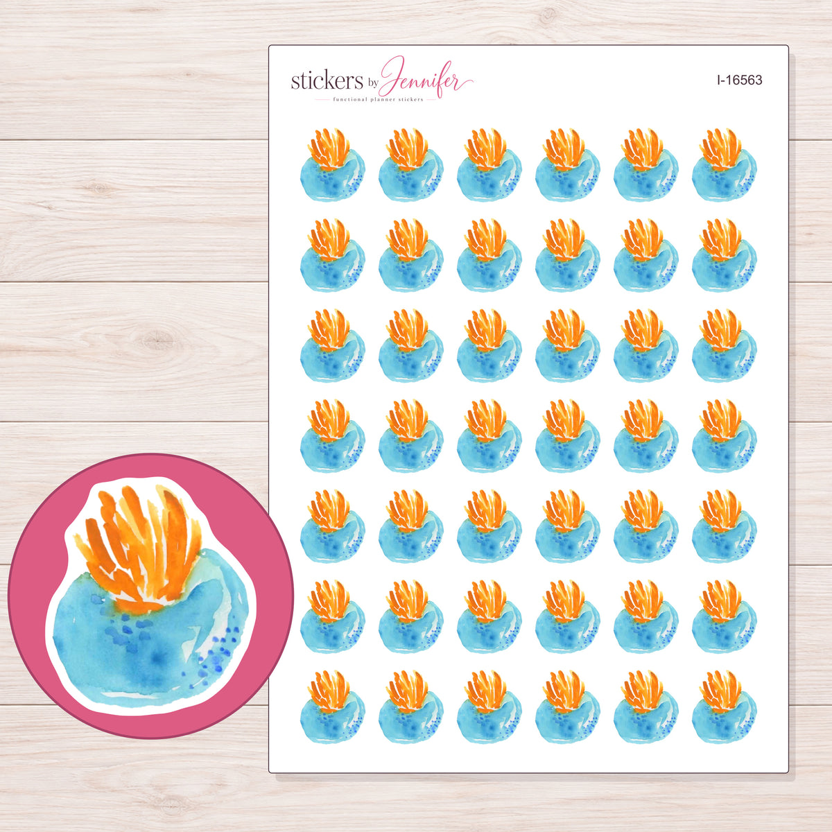 I-16563 planner sticker sheet with enlarged sticker detail