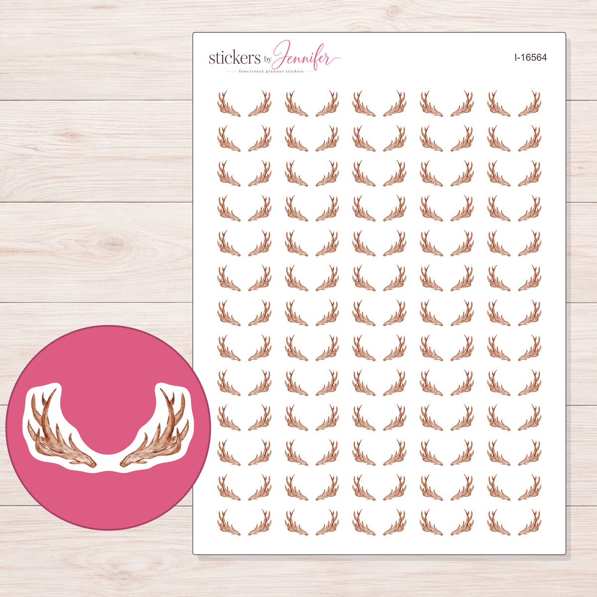 I-16564 planner sticker sheet with enlarged sticker detail