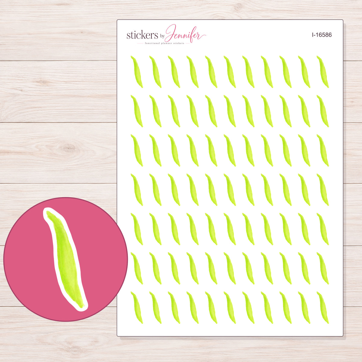I-16586 planner sticker sheet with enlarged sticker detail