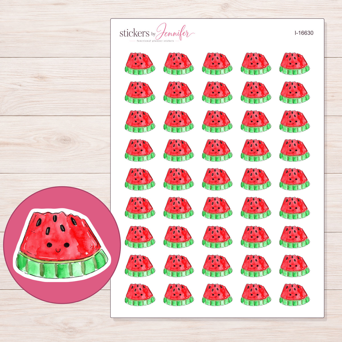 I-16630 planner sticker sheet with enlarged sticker detail