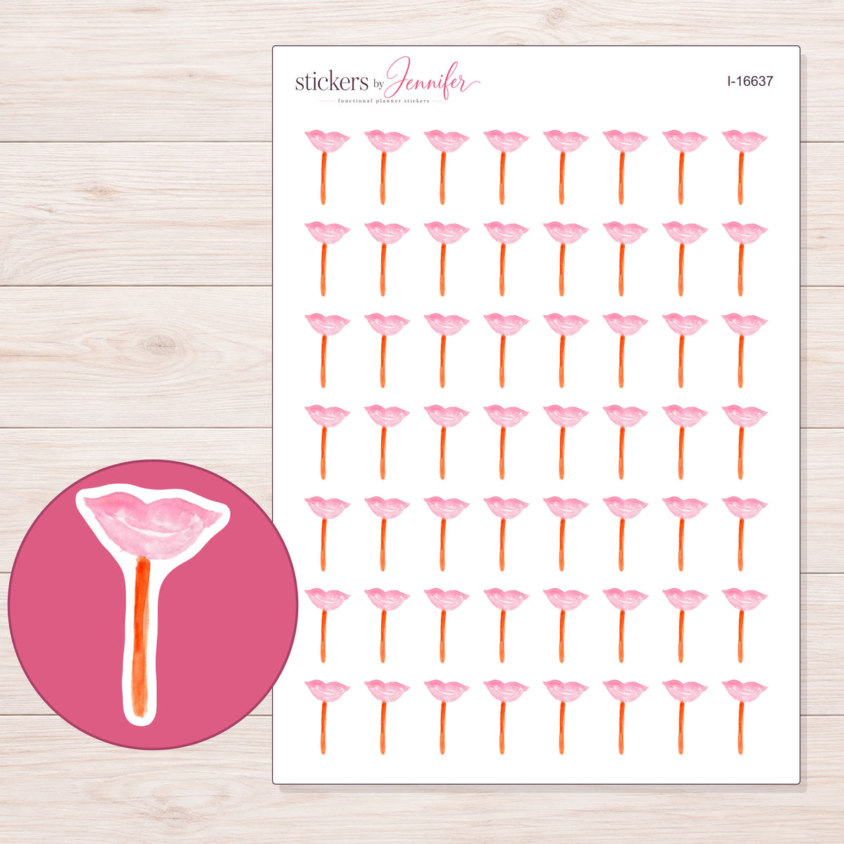 I-16637 planner sticker sheet with enlarged sticker detail