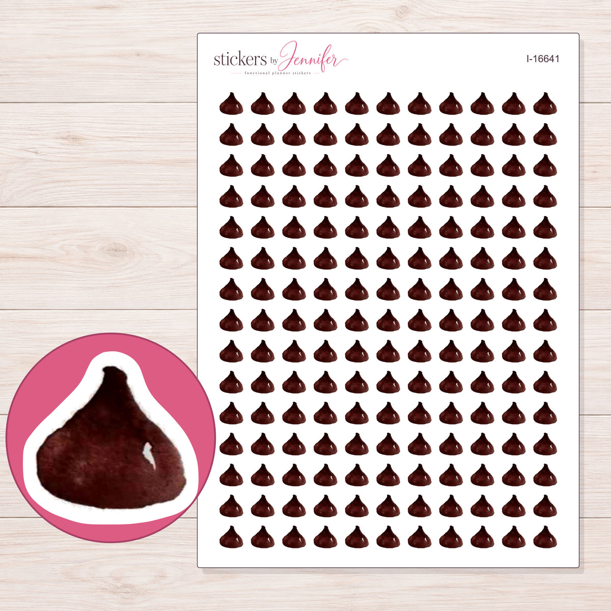 I-16641 planner sticker sheet with enlarged sticker detail