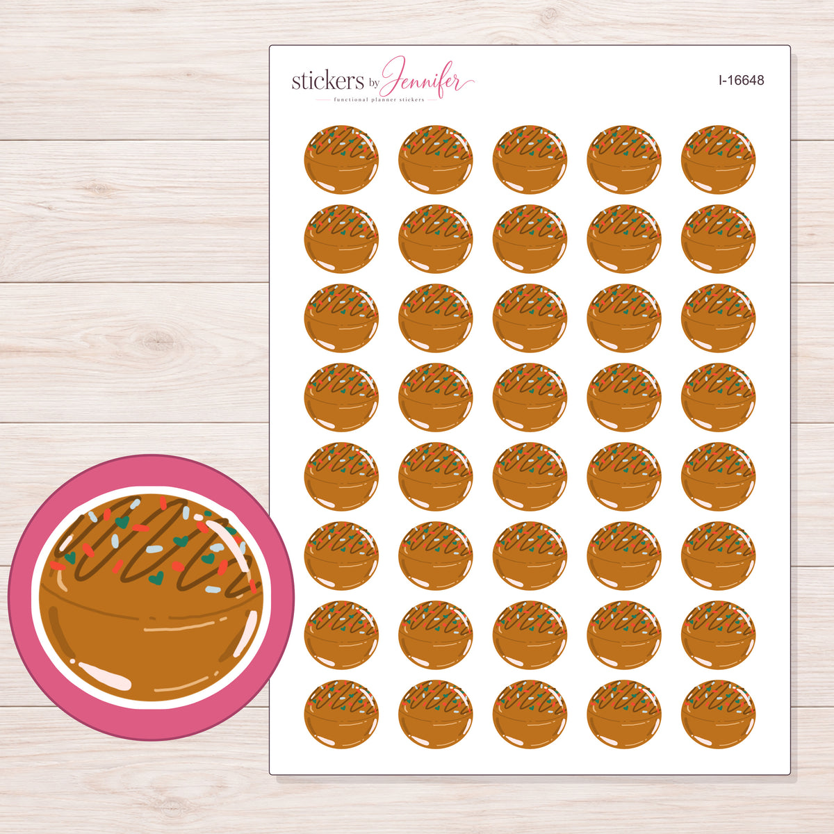 I-16648 planner sticker sheet with enlarged sticker detail