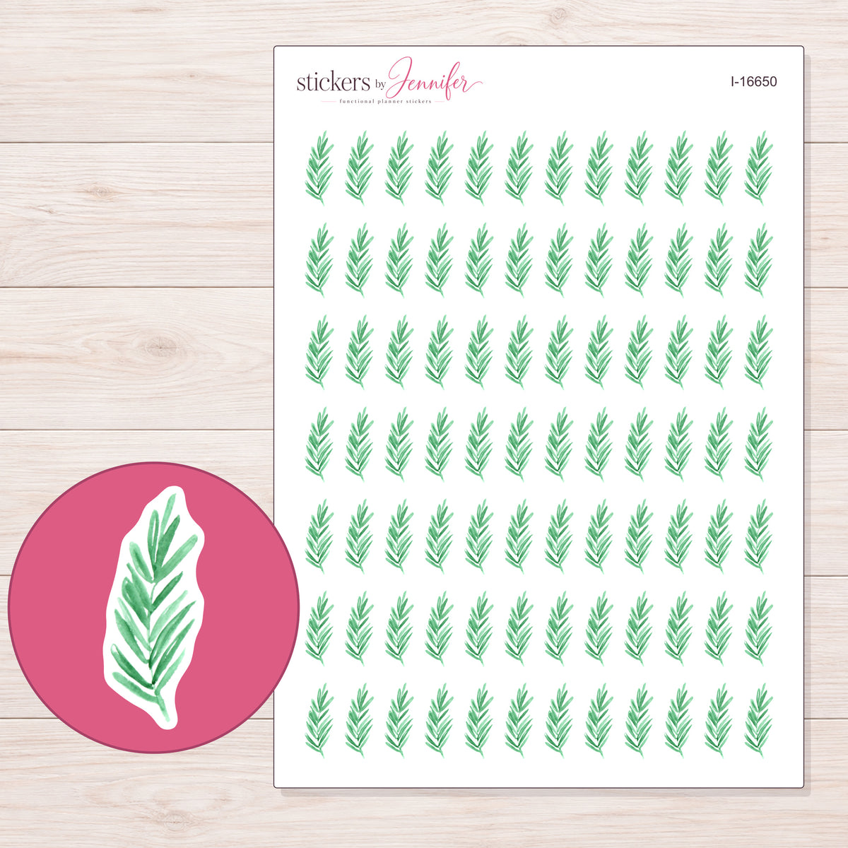 I-16650 planner sticker sheet with enlarged sticker detail