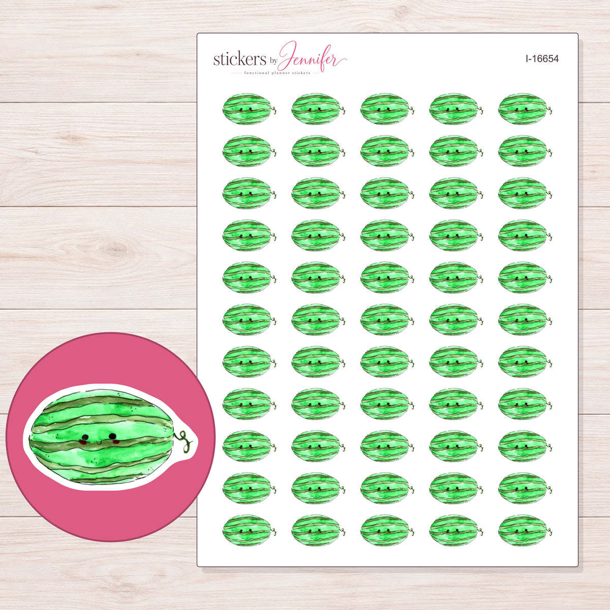 I-16654 planner sticker sheet with enlarged sticker detail