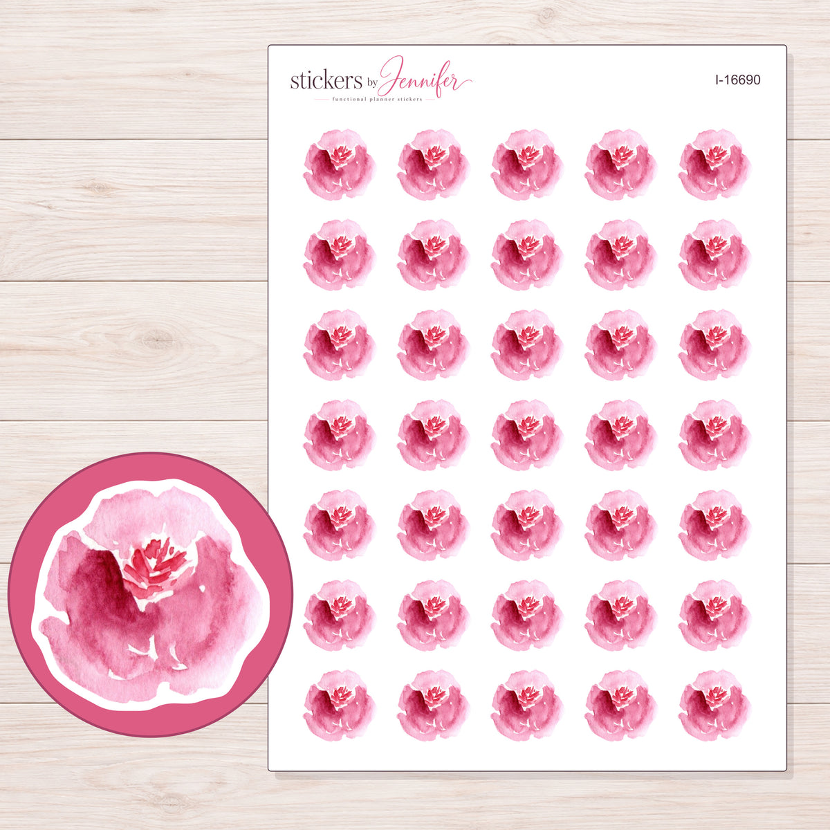 I-16690 planner sticker sheet with enlarged sticker detail