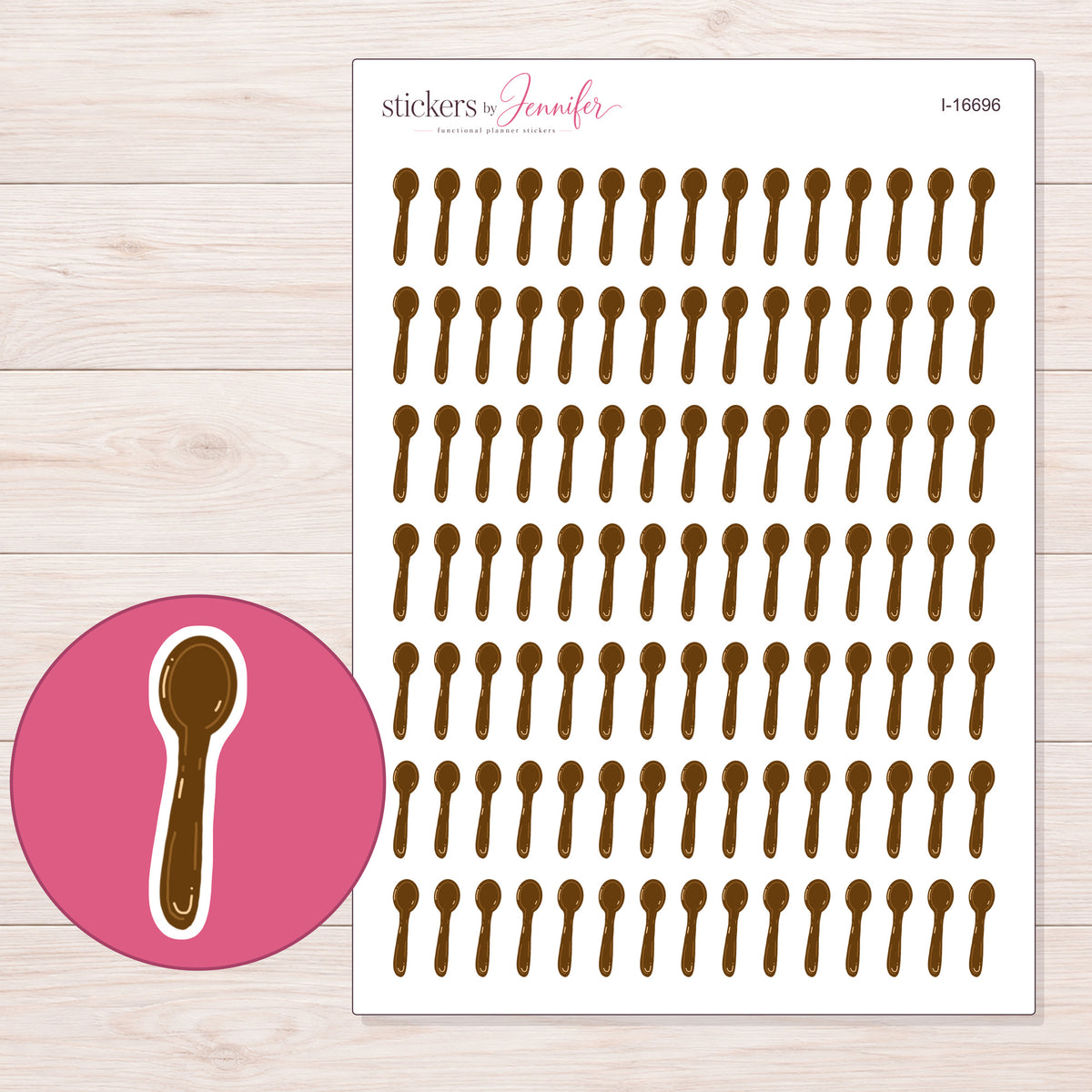 I-16696 planner sticker sheet with enlarged sticker detail