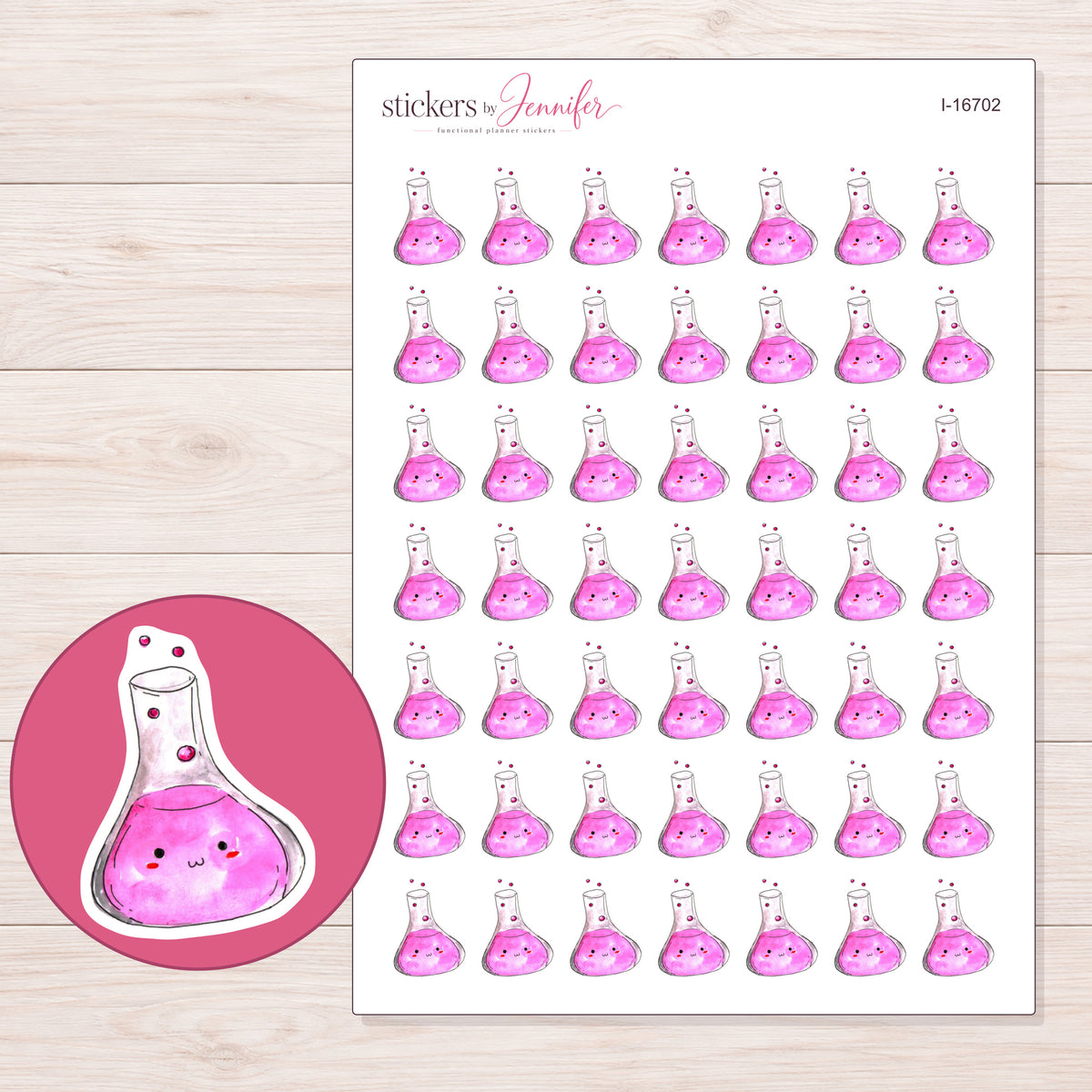 I-16702 planner sticker sheet with enlarged sticker detail