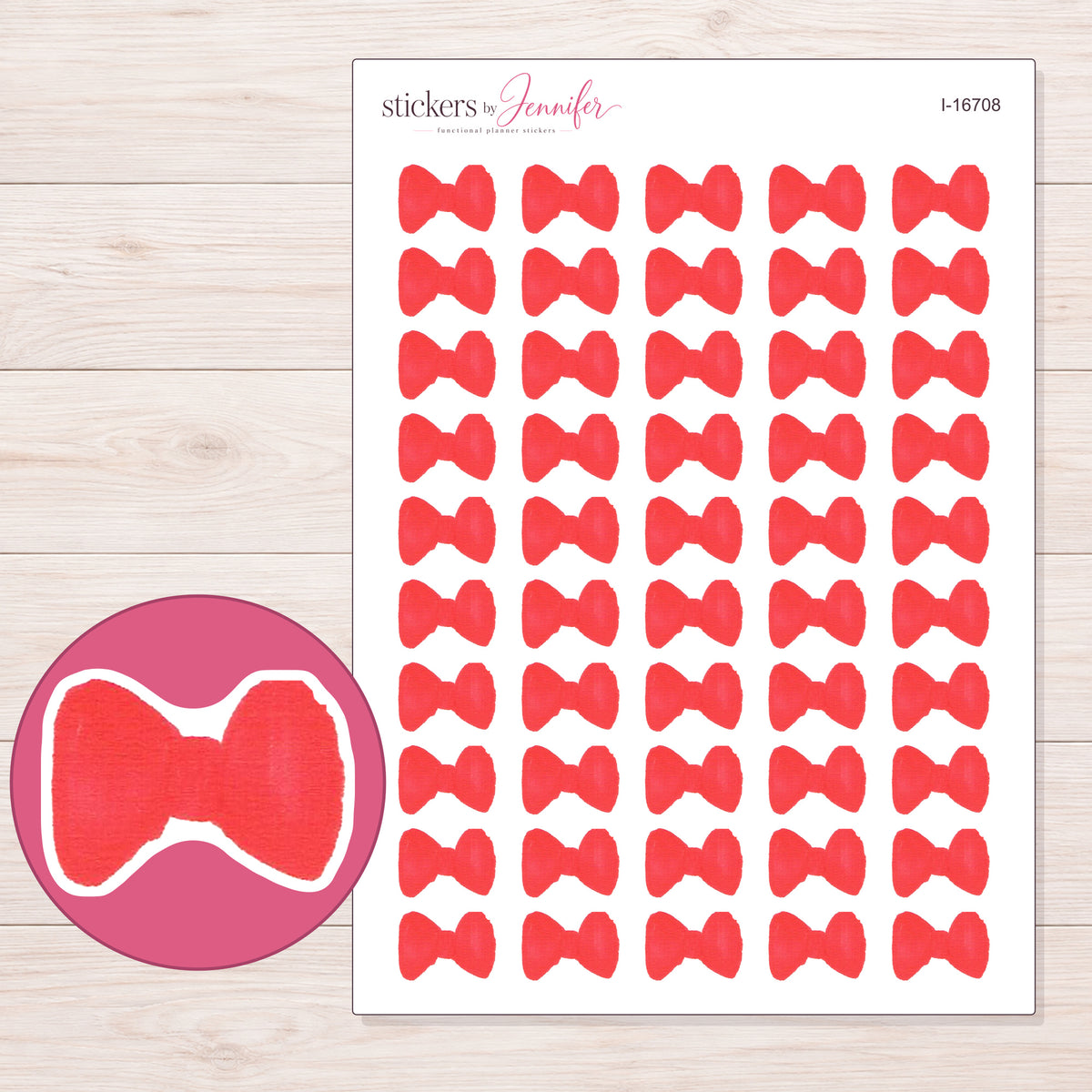 I-16708 planner sticker sheet with enlarged sticker detail
