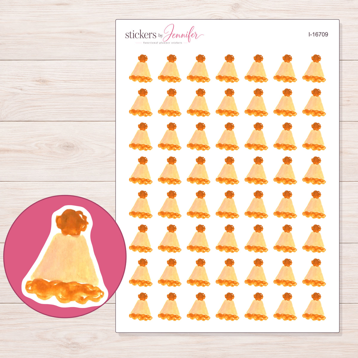 I-16709 planner sticker sheet with enlarged sticker detail
