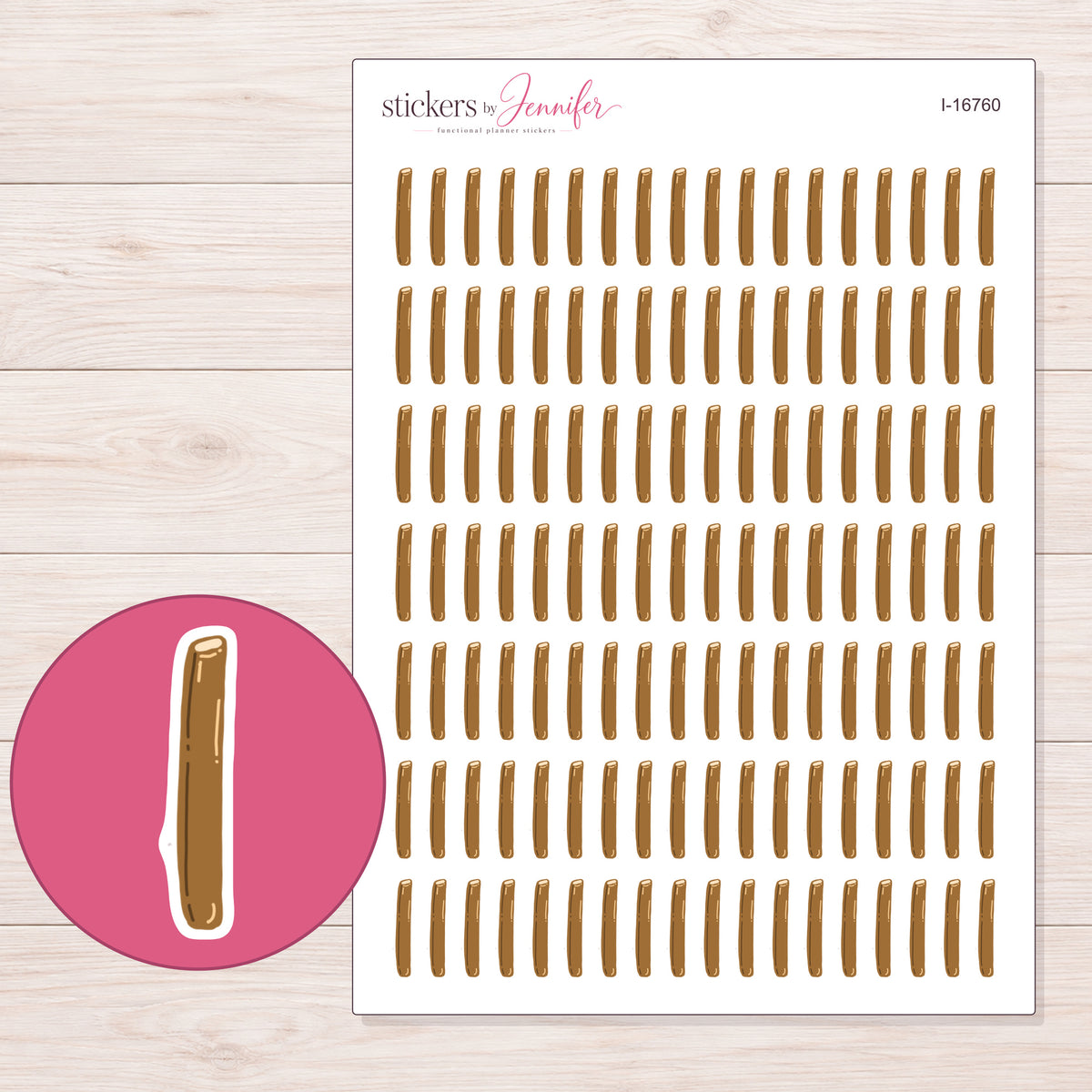 I-16760 planner sticker sheet with enlarged sticker detail