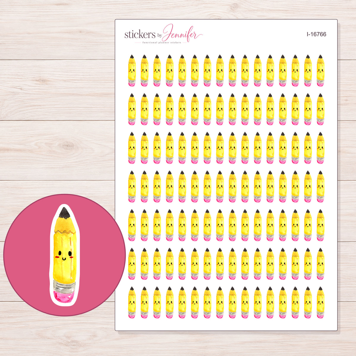 I-16766 planner sticker sheet with enlarged sticker detail