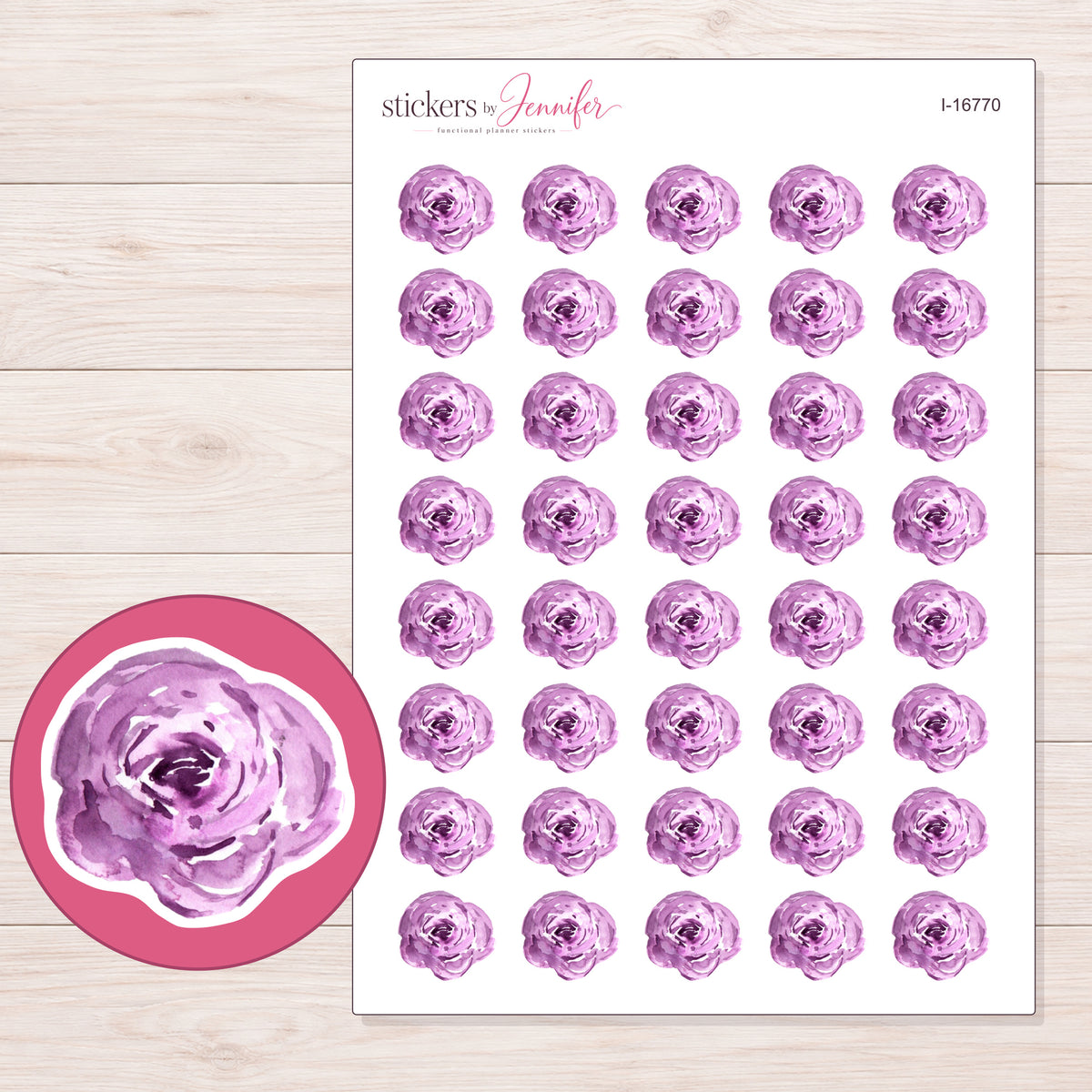 I-16770 planner sticker sheet with enlarged sticker detail