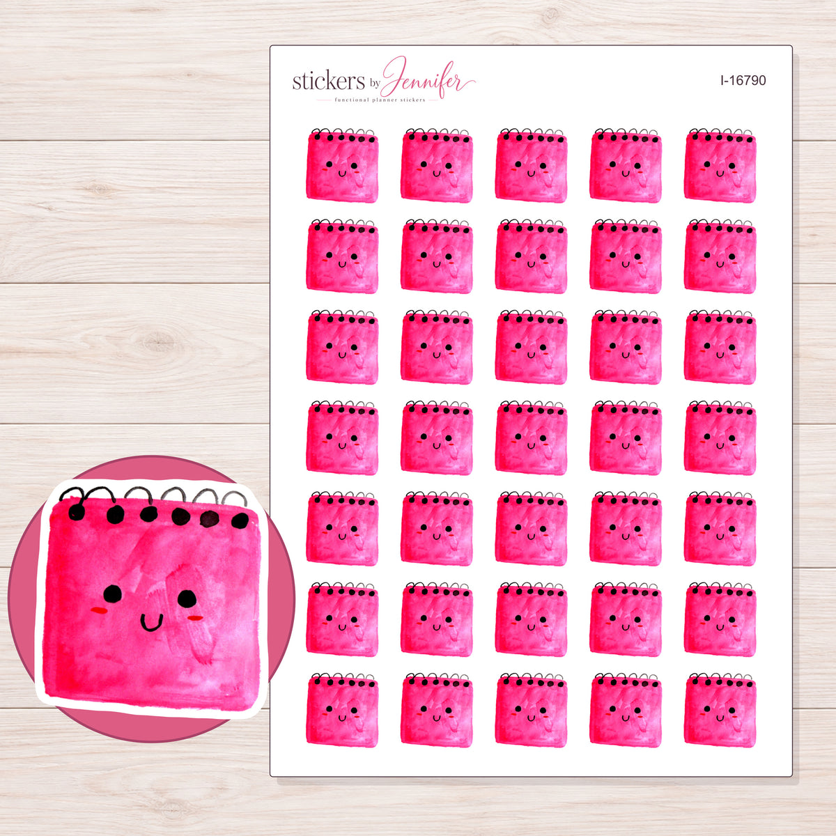 I-16790 planner sticker sheet with enlarged sticker detail