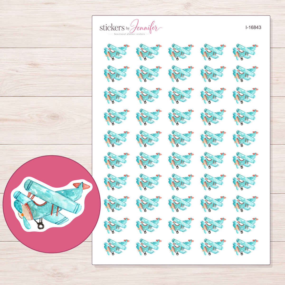 I-16843 planner sticker sheet with enlarged sticker detail