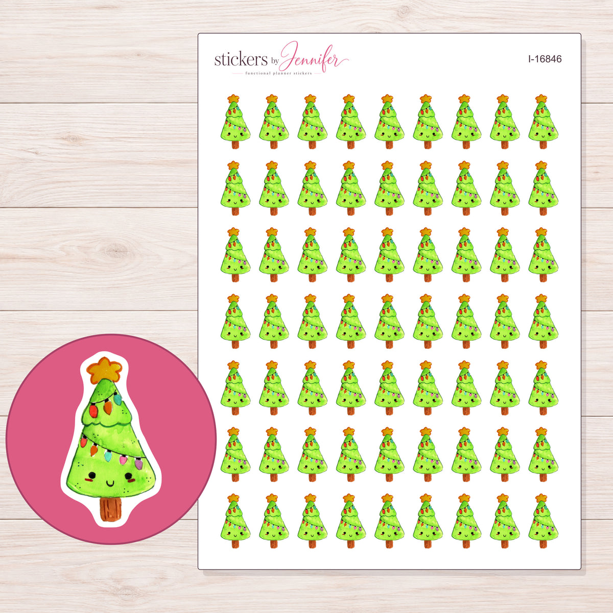 I-16846 planner sticker sheet with enlarged sticker detail