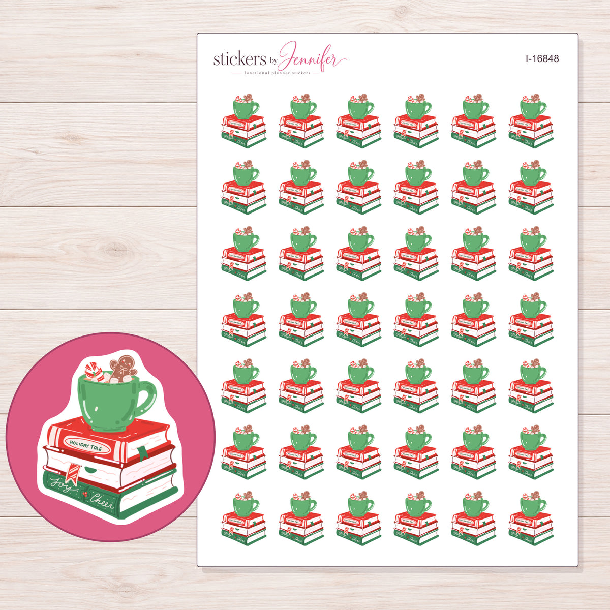 I-16848 planner sticker sheet with enlarged sticker detail