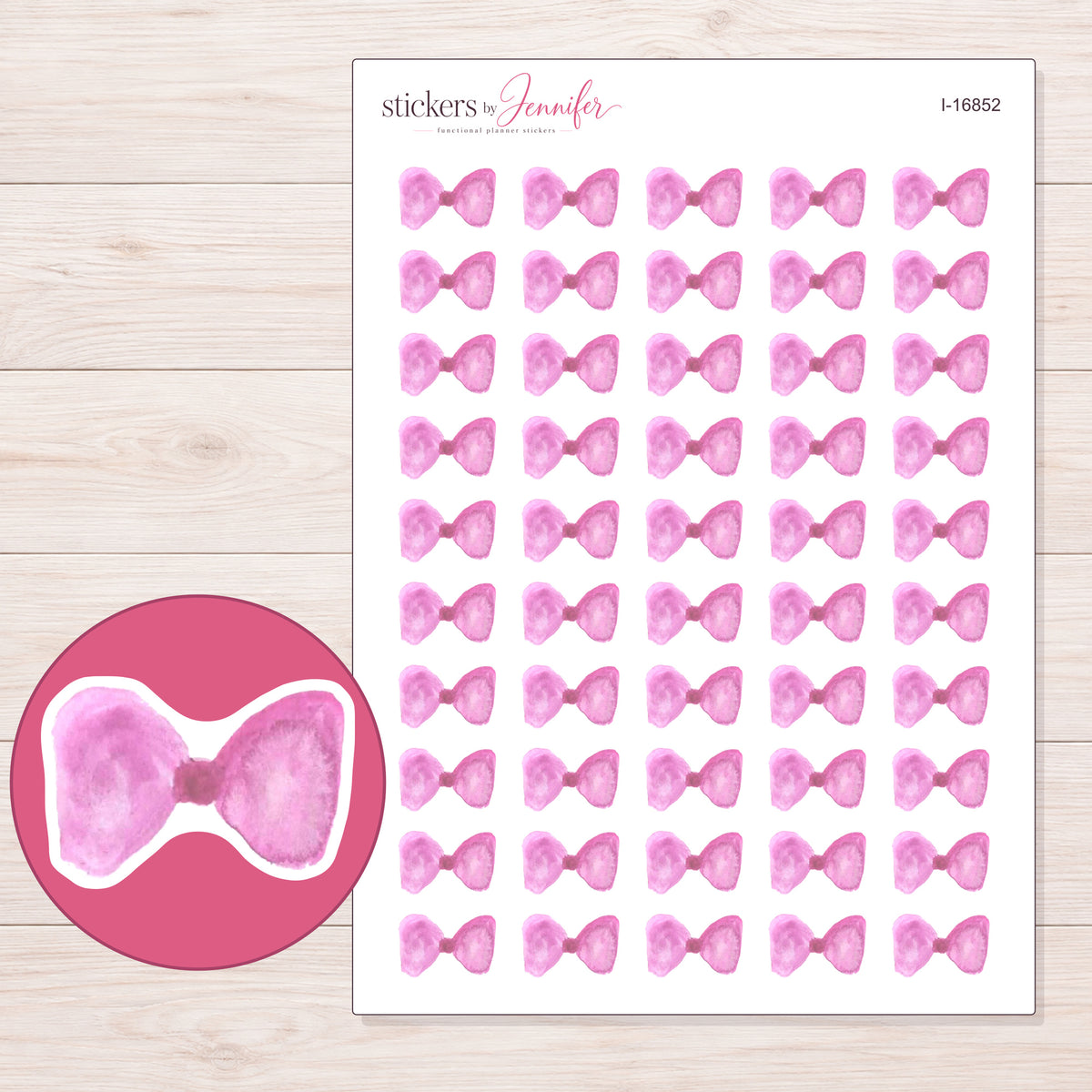 I-16852 planner sticker sheet with enlarged sticker detail